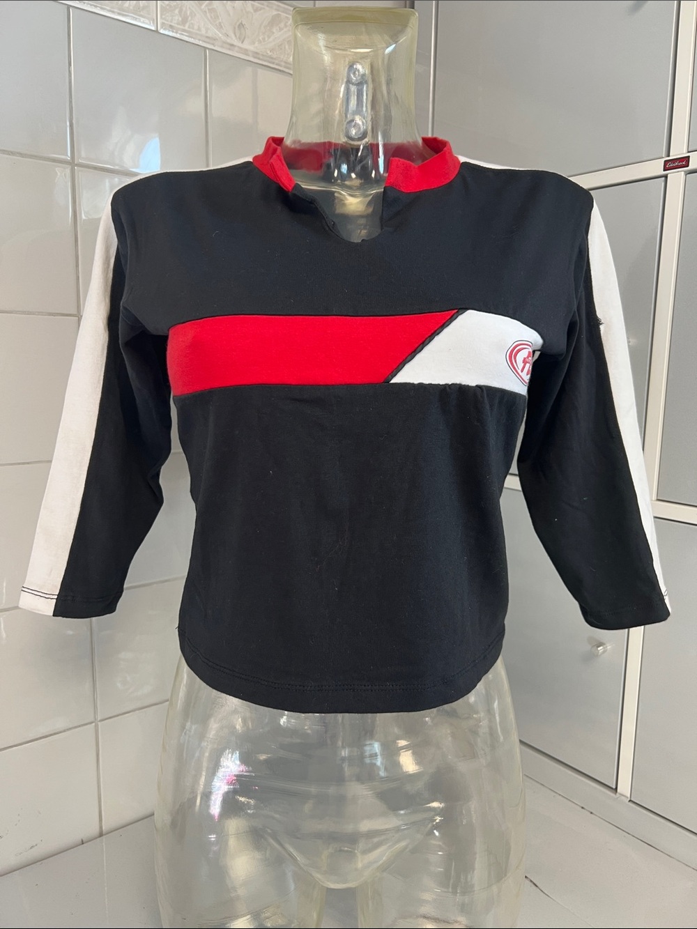 3/4 Sleeve Sporty Colorblock Dance Team Top M EXC